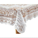 Miles Kimball White Vinyl Lace Tablecloth - 60
