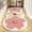 Pink, variant on Flower Irregular Shaped Fluffy Area Rug, Highly Absorbent Soft Plush Non-Slip Floor Carpet for Bedroom Living Room