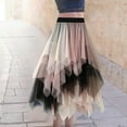 thumbnail image 6 of segolike Tulle Skirts for Women Fairy Skirt Asymmetrical Summer Half Skirt Tutu for Halloween Stage Performance Casual Formal Pink White, 6 of 8