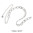 thumbnail image 3 of Unique Bargains 1 Pc Waist Chain Oval Adjustable Waist Cord for Women Silver Tone, 3 of 6