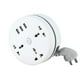 thumbnail image 2 of Adaptador de enchufe de viaje WJSXC, regleta universal con USB-C y 3 puertos USB, 3 tomas de CA, cable de extensión de 2 m, compacto para viajes, color blanco, 2 of 6