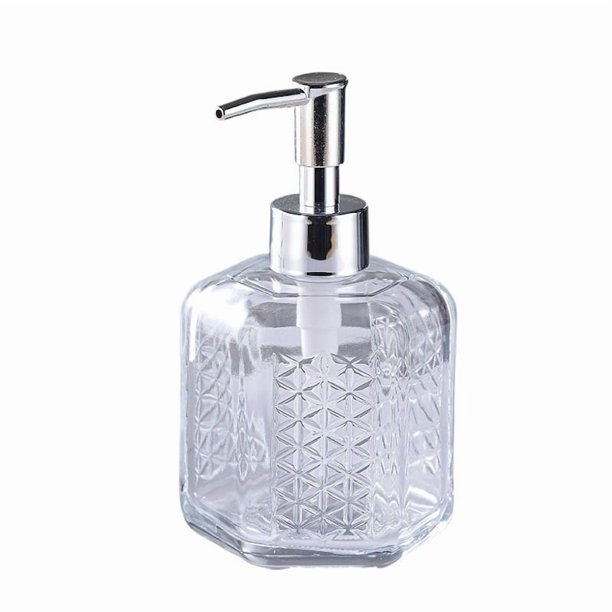 Botella desinfectante de manos de vidrio transparente - Botella de champú de gran capacidad tipo empuje for uso doméstico y comercial