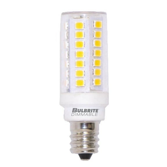 Bulbrite  Pack of (2) Dimmable Clear Mini T6 Mini-Candelabra (E11) LED Bulb 6.5 Watt Dimmable 700 Lumens, 2700K, and 80 CRI