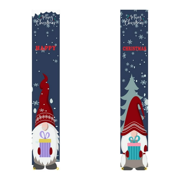 Merry Christmas Banner Sign - Christmas Front Porch Door Decorations - Outdoor Xmas Decor