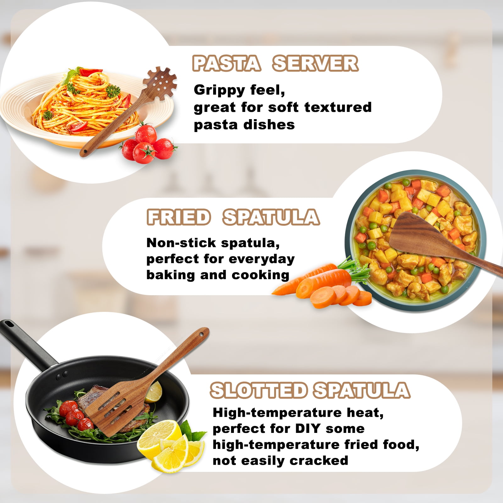 Guirnd 18 Pcs Wooden Spoon for Cooking,High Temperature Non-Stick Teak Wooden Cooking Utensils Set, Smooth Comfortable & Sturdy Durable Wooden Kitchen Utensils for Everyday Baking,Cooking