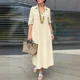 thumbnail image 1 of Vestido cárdigan de manga larga con solapa para mujer, cárdigan de un solo pecho, vestidos de empalme con doble bolsillo, vestido de viaje elegante para mujer, primavera y otoño, 1 of 4
