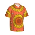 thumbnail image 2 of Sunflowers And Bees Hawaiian Shirts For Men, Summer Short-Sleeve Relaxed-Fit Button-Down Shirts X-Large, 2 of 9