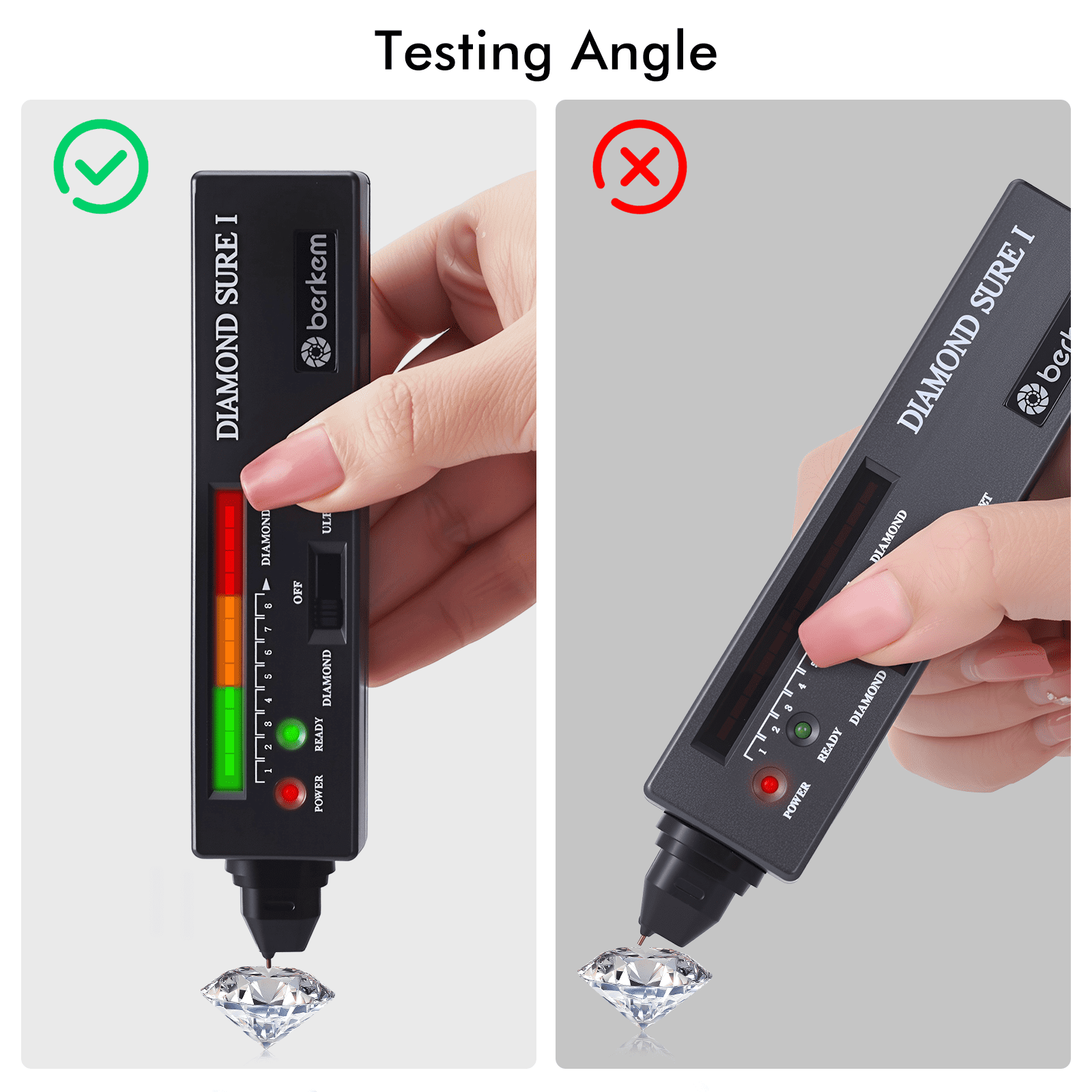 Diamond Tester Pen, Professional Diamond Tester Pen Jeweler Tool for Novice and Expert (Non-Rechargeable)