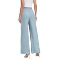 thumbnail image 4 of Womens Wide Leg Pants High Waist Flowy Adjustable Knot Loose Trousers Casuals Lounge Business Pants with Pockets, 4 of 8