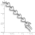 thumbnail image 5 of Auriga Fine Jewelry 925 Sterling Silver Rhodium Plated Diam. Heart Bracelet 7 inch for Women, 5 of 6