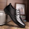 thumbnail image 1 of Zapatos de cuero para hombre, transpirables, estilo coreano, zapatos de negocios británicos para hombre, zapatos casuales de punta redonda con suela suave, zapatos de trabajo, 1 of 4