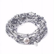 Alexas Angels 91124 84 in. Bracelet & Necklace - Lords Prayer Morse Code Wrap, Silver