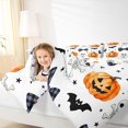 thumbnail image 3 of Homewish Classic Pumpkin Skeleton Queen Comforter Set for Kids, Bat Plaid Bow Star Comforter Sets Queen, Halloween Reversible, 3 Pieces, 1 Comforter and 2 Pillowcases, 3 of 6