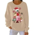 thumbnail image 2 of Craaazy Women's Casual Christmas Crew Neck Long Sleeve Pullover Tops Fashion Fall Winter Sweatshirts Comfortable Blouses Gifts, 2 of 8