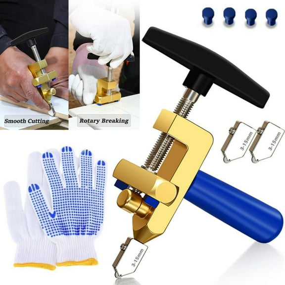 HCZ 2-in-1 Manual Tile and Glass Cutter, Ceramic Cutter Tool with Tungsten Steel Blade for DIY Cutting Glass, Tile, Mirror