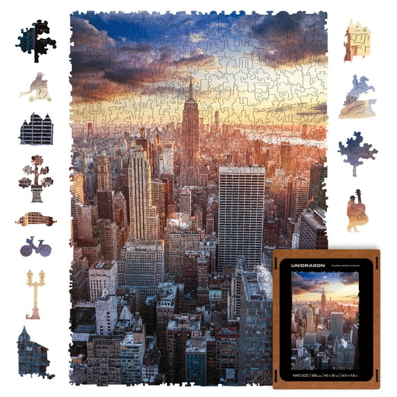 UNIDRAGON Wooden Puzzle Morning New York 500 Pieces KS Nature View
