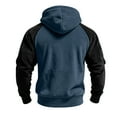thumbnail image 4 of GuangCheng Mens Color Block Fleece Hoodies,Pullover,Drawstring Hood,Sweatshirt with Kangaroo Pocket,Navy,2XL, 4 of 6