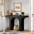 thumbnail image 5 of Resenkos 47” Modern Black Console Table for Entryway & Behind Sofa – Narrow Hallway Table with Arched Base, Black, 5 of 7