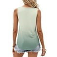 thumbnail image 4 of AherBiu Tank Tops for Women Ruched Keyhole Crewneck Gradient Color Summer Sleeveless Tees Basic Shirts Camisole, 4 of 6