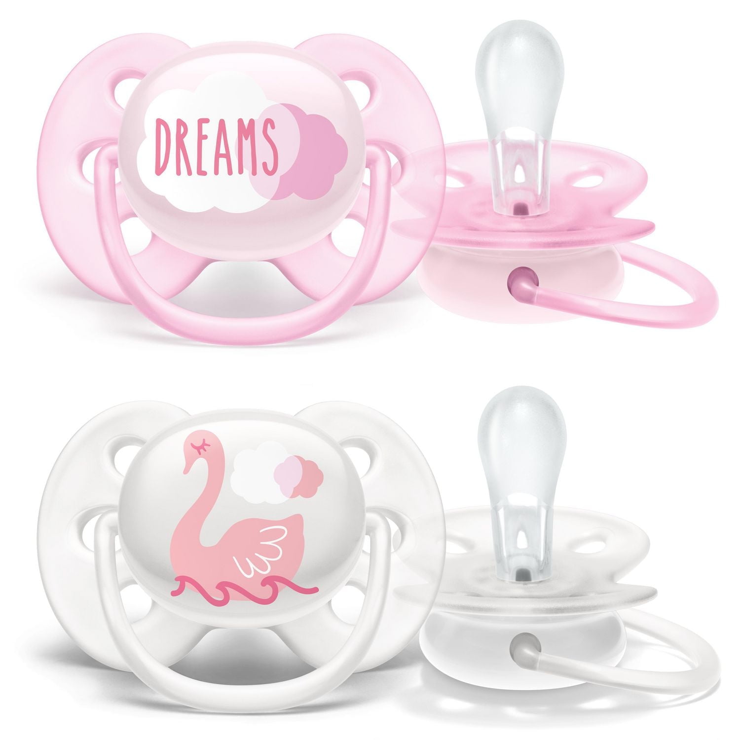 Philips Avent Ultra Soft Pacifier, 0-6 months, Mixed, 2 pack, SCF224/03
