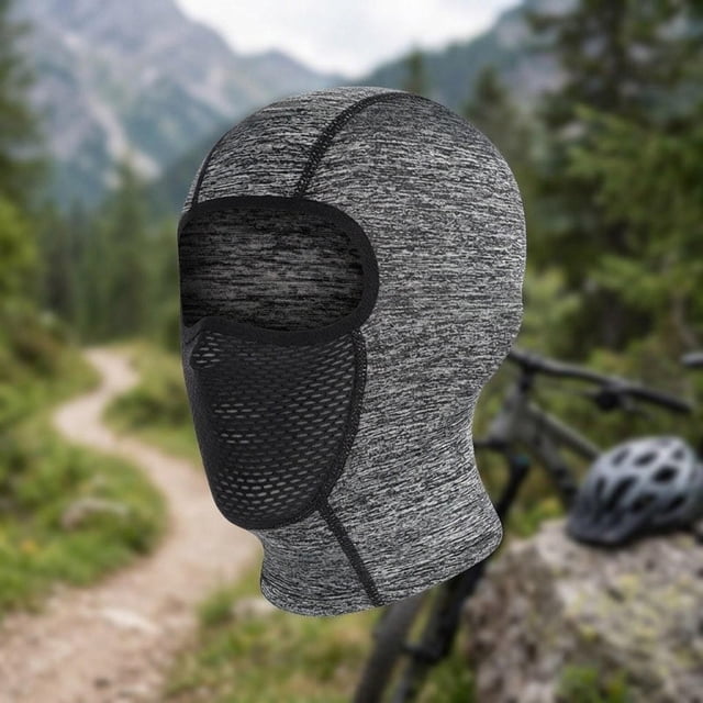 Quzzie Full Face Cover Balaclava Face Mask Breathable Cooling Motorcycle Riding Headgear Lightweight Outdoor Sports Activities Suitable for Running Mountaineering Cycling Fishing Dark Gray