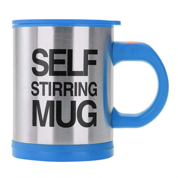 Taza eléctrica de acero inoxidable de 301-400 ml para mezclar leche, zumo y café (azul)