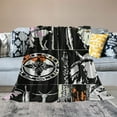 Autua Cowboy Throw Blanket Bull Skull Horse Arrow Print Bed Blanket for