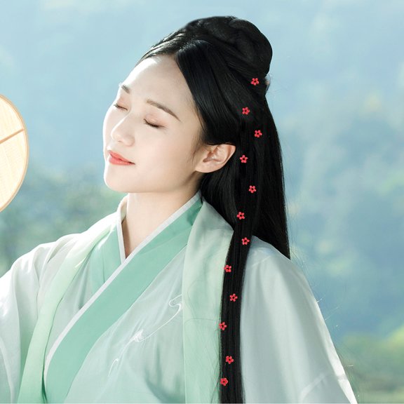 EXHUMKY Red Hair Barrettes for Women, Pretty Hair Clips for Ladies, Set of 4 Pieces