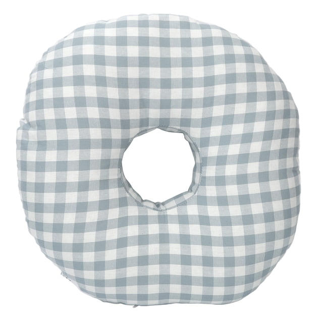 Ear Pillow, Large Hole Pillow Soft Blue Gingham Zipper 3D Printing For Pressure Sore For Redness