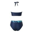thumbnail image 6 of Bikini Sets For Women New Ladies Plus Size Printed Bow Strap Slim Conservative High Waist Split Swimsuits, 6 of 8