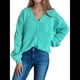 thumbnail image 1 of Suéter Tipo Cárdigan con Botones para Mujer, de Otoño, Holgado e Informal, de Punto Azul y Verde S, 1 of 9