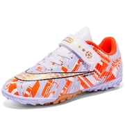 CERYTHRINA Kids Athletic Soccer Cleats Football Games Lightweight Comfortable Children Orange Size 36