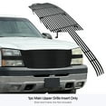 thumbnail image 3 of APS Compatible with Chevy Silverado 2500 3500 2005-2006 Full Face Main Upper Stainless Steel Black Horizontal Billet Front Grill Grille Insert C86818J, 3 of 7