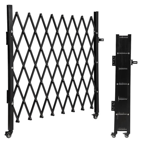 Garvee Garden Fences, 61" H x 122" W Single Folding Door, Portable Expandable Fence Gate with Casters, Flexible Steel Accordion Security Gate Barricade Gate for Backyard Garden,Dog Fence