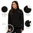 thumbnail image 2 of RBX Active Women's Plus Size Zip Mock Neck Fleece Pullover Sweatshirt With Pockets, 2 of 8