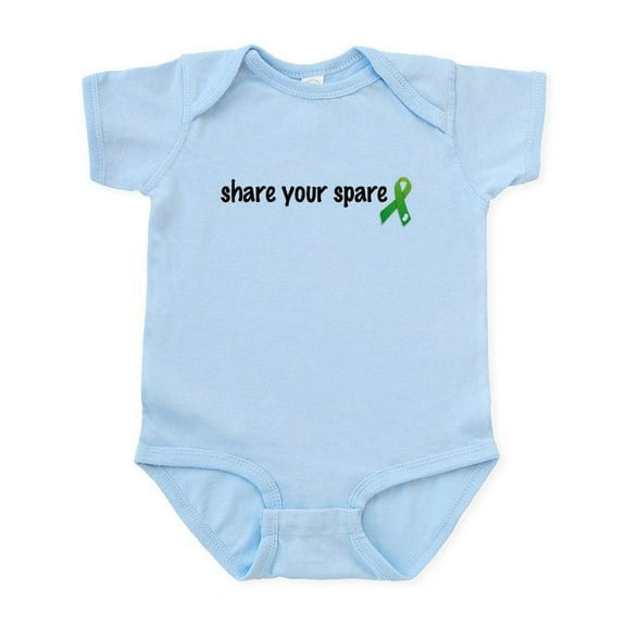 CafePress - Share Your Spare With Ribbon Body Suit - Baby Light Bodysuit, Size Newborn - 24 Months