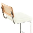 thumbnail image 6 of 26" Rattan Bar Stools, Set of 2, Rattan Counter Height Velvet Armless Bar Stools with Cane Back for Home Office Kitchen Island, 6 of 7