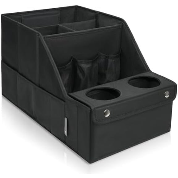 Car Seat Organizer- Backseat Car Organizer with 11 Storages Compartments and 2 Cup Holders, Organizers and Storage, Front Seat for Travel Kids,Black