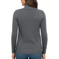 thumbnail image 3 of Turtleneck Sweaters for Women Long Sleeve Dressy Casual Soft Knitted Pullover Tops Fall Winter Clothes Dark Gray L, 3 of 4