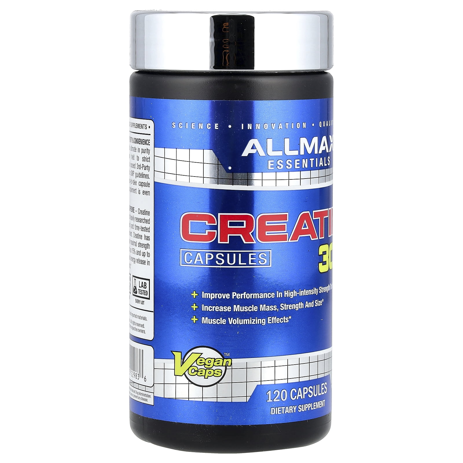 ALLMAX Creatine 3000, 120 Veggie Caps  (750 mg per Capsule)