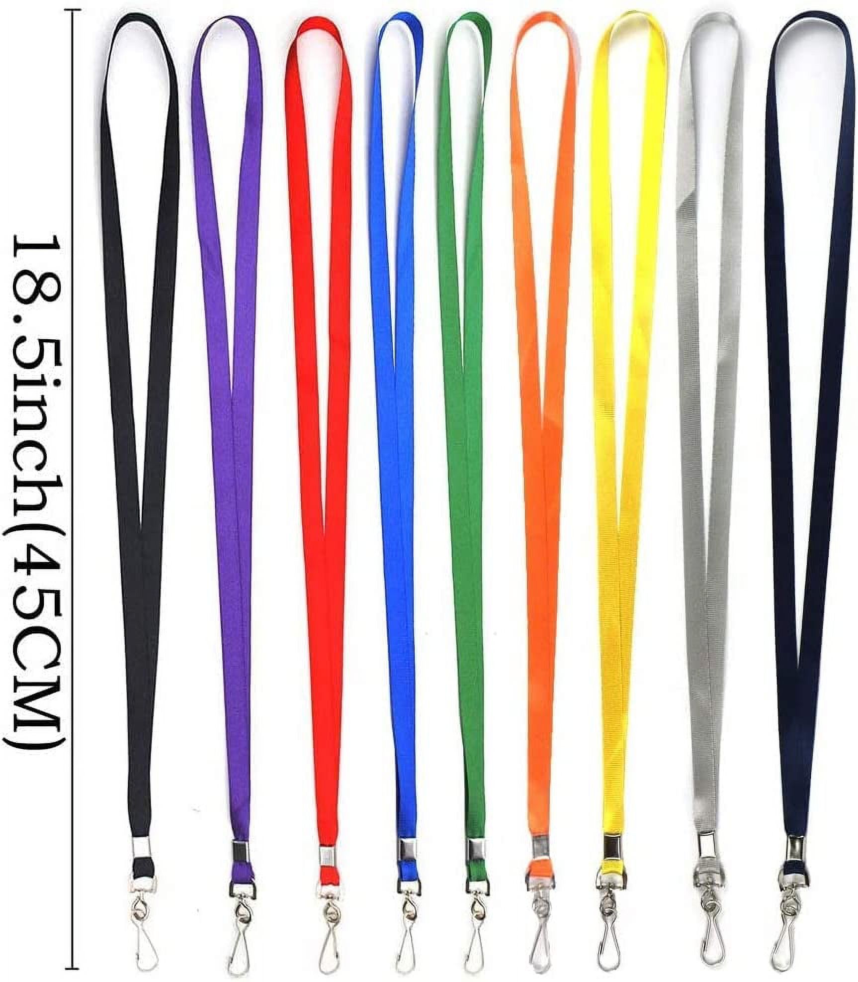 Lanyards 100 Pcs Lanyard for Id Badges Flat Lanyard with Badge Clip J-Hook