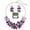 purple, variant on 2 Layer Statement Collar Shell Necklace and Earring Set for Women Gift, 18.5in, Purple