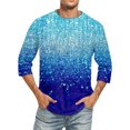 thumbnail image 1 of Men'S Round Neck Three-Quarters Sleeve Top Casual Fashion T-Shirt 4XL, 1 of 5