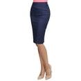 thumbnail image 3 of FashionOutfit Women's Classic Office Slim Fit Solid Stretchable Midi Pencil Skrit, 3 of 4