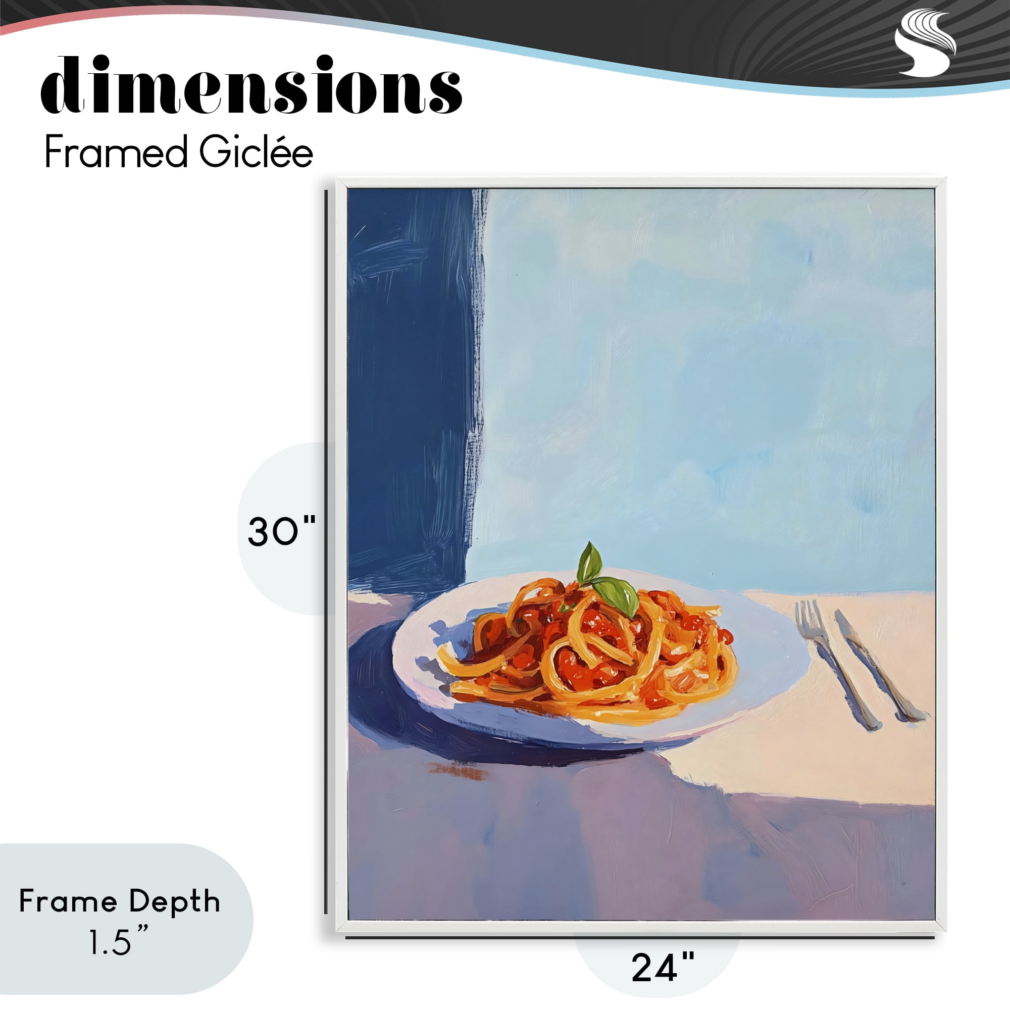 Stupell Industries Italian Spaghetti on Plate White Framed Giclee Art, design by The Prints Vibe