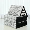 thumbnail image 4 of Leewadee Comfortable Japanese Floor Mattress - Thai Floor Bed With Triangle Cushion - Futon Mattress - XL Extra Long Thai Massage Mat,  Blue White, Kapok Filling, 4 of 4