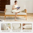 thumbnail image 3 of Falvinoryn 48" Wide Small Loveseat Sofa, 2-Seater Sofa with Rattan Arms & 2 Lumbar Pillows, Linen Upholstered Sofa Couch, Modern Couch for Living Room, Bedroom, Apartment, Beige, 3 of 8