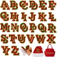 thumbnail image 1 of Parches con letras de chenilla FOGWOWO rojos y verdes para ropa, 1 of 7