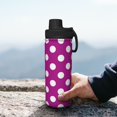 thumbnail image 7 of Goofa Purlpe And White Polka Dot Print 18oz Sports Insulated Kettle With Straw Water Bottle Sports Water Bottle For Running Hiking Cycling Climbing Mans Womans, 7 of 7