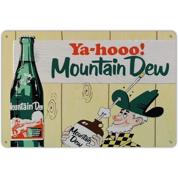 Wall Decor Mountain Dew Soda Pop Store Advertising Vintage Look Retro 8x12in Novelty Metal Signs Tin Sign